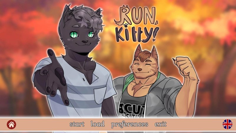 Run Kitty Special Edition title screen with two animal characters — Run, Kitty! Special Edition screenshot.