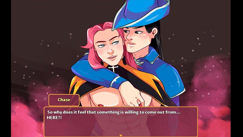 Two illustrated male characters in a romantic close-up — Yuki's Tale screenshot.